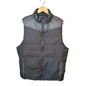 Lululemon Men’s Reversible Full Zip Goose Down Puffer Vest In Charcoal Gray Size